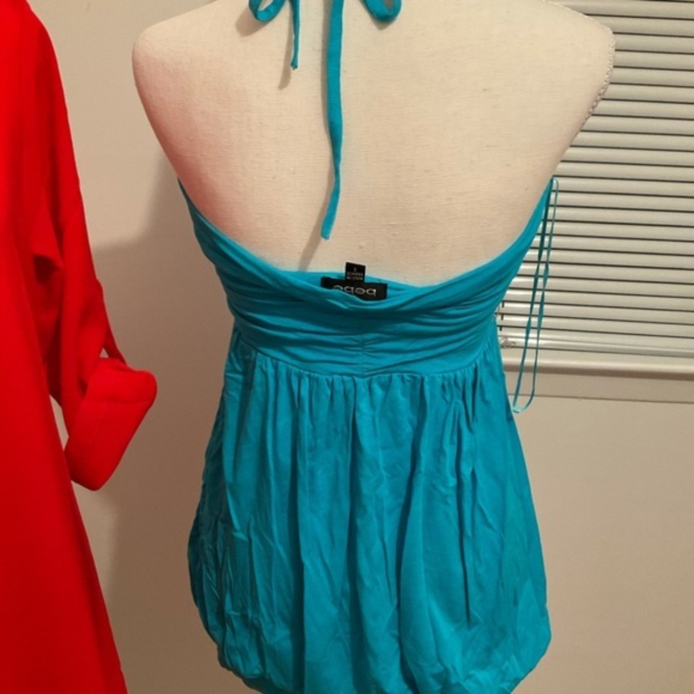 Blue short BeBe dress (Small) - Picture 4 of 4